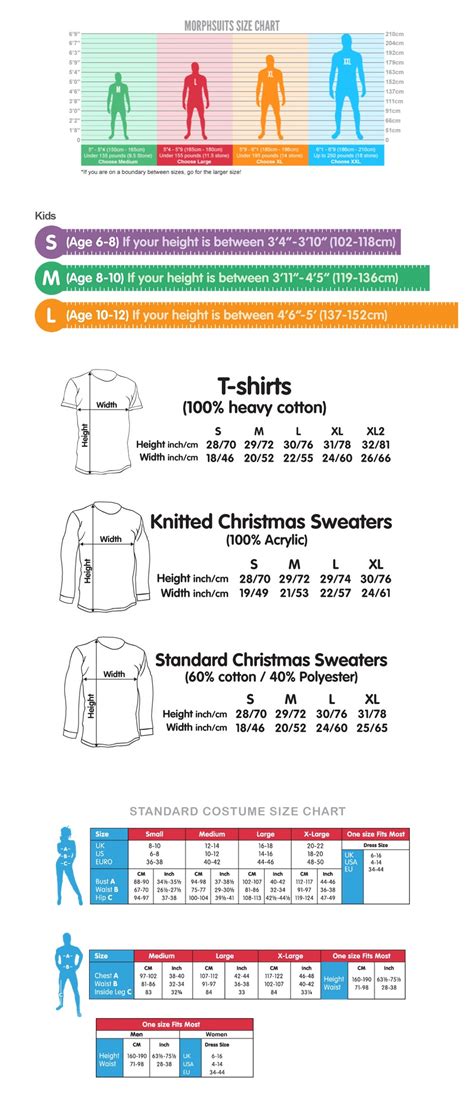 morphsuit|morphsuits size chart.